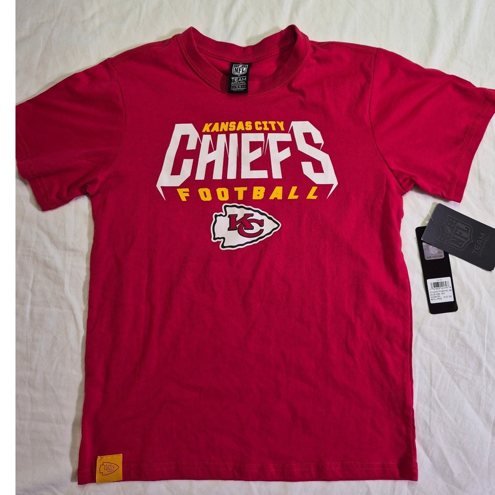 NFL Kansas City Chiefs Football Kids Red T-Shirt Size 14-16 NWT QTYG047FKC-ZM